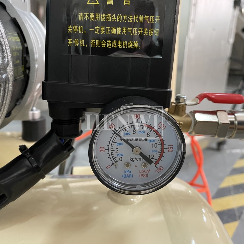 Henwi HWAM-1.1KW Mobile Air Compressor Silent 2HP Paint Sprayer Oilless Dental Industrial Motor Pump Mini Piston Oil Free Air Compressor