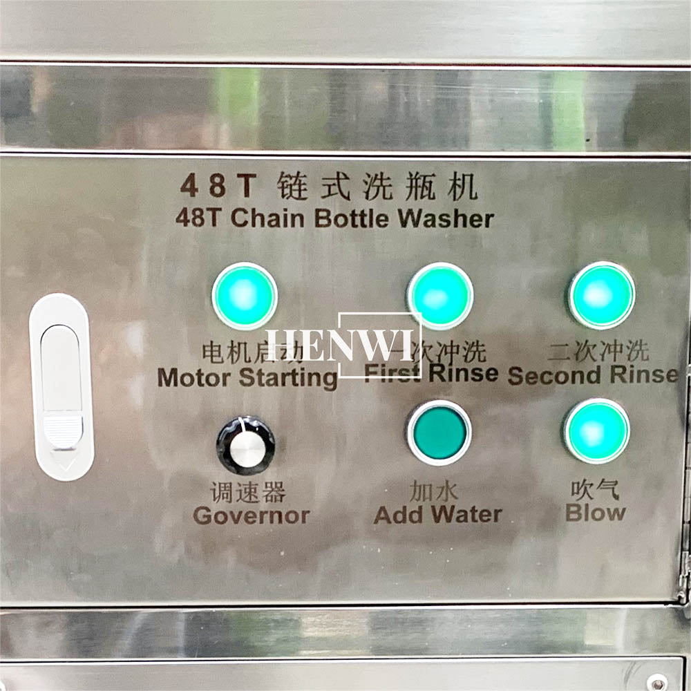 Henwi HWAM-Semi-Auto Water Type Bottle Rinser Washer Double Line Circulation Washing Machine Bottle Rinser Glass Bottle Washer Cleaner Bottle Washing Machine