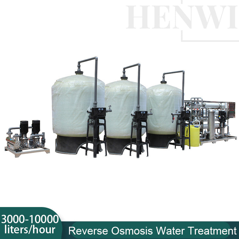 Henwi HWRO-Single Stage-3000-10000L/H-PVC Reverse Osmosis Water Purification Treatment Equipment Pure Water Making Machine Water Purifying Device