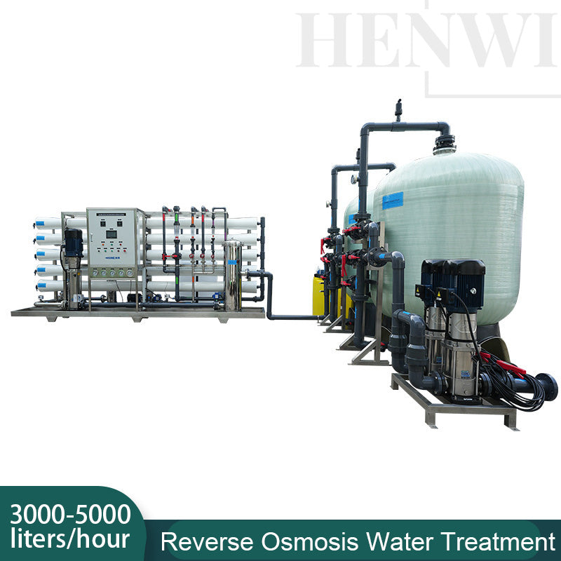 Henwi HWRO-Double Stage-3000-5000L/H-PVC Reverse Osmosis Water Purification Treatment Equipment Pure Water Making Machine Water Purifying Device