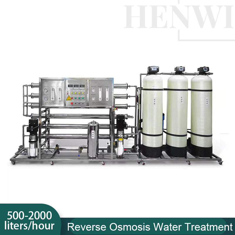 Henwi HWRO-Double Stage-500-2000L/H-PVC Reverse Osmosis Water Purification Treatment Equipment Pure Water Making Machine Water Purifying Device
