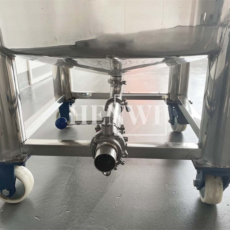 Henwi HWST-MS-50-100L-200L-300L-500L-1000L-2000L Mobile Model Sealable Cover With Manhole Storage Tank For Perfume Body Cream Facial Lotion Toothpaste Engine Oil Hair Conditioner