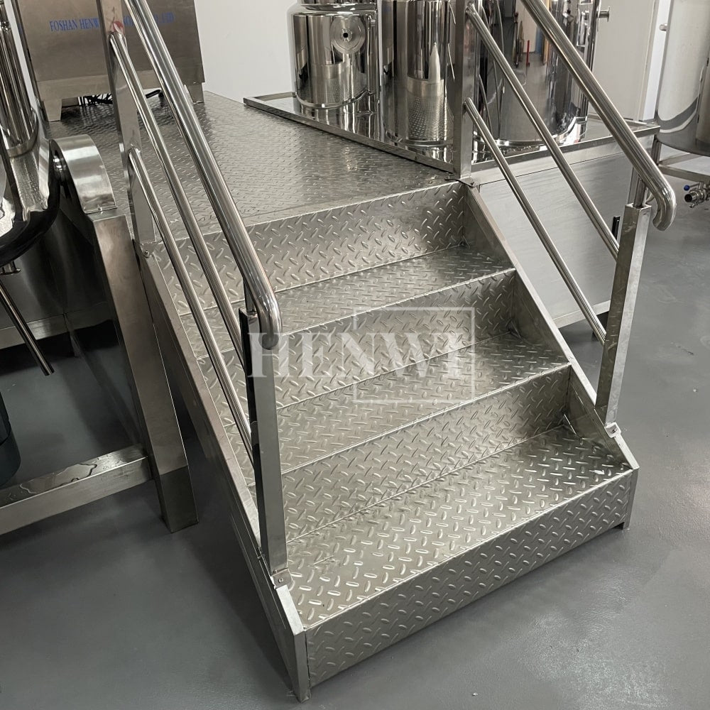 Henwi HWVM-LT-100L Hydraulic Lifting Cover Model Vacuum Emulsifying Homogenizing Heating Mixer Tank Machine
