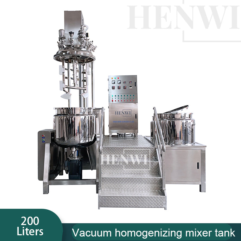 Henwi HWVM-LT-200L Hydraulic Lifting Cover Model Vacuum Emulsifying Homogenizing Heating Mixer Tank Machine