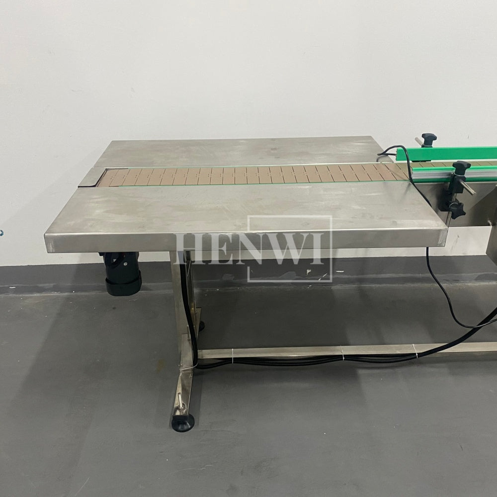 Henwi HWAM-3 Meters POM Belt Conveyor Collecting Table POM Chain Board Belt With SUS Operating Platform Conveying Equipment