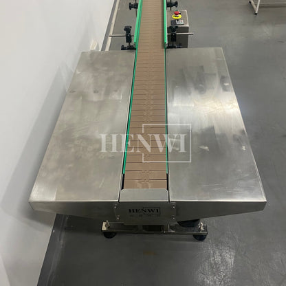 Henwi HWAM-3 Meters POM Belt Conveyor Collecting Table POM Chain Board Belt With SUS Operating Platform Conveying Equipment