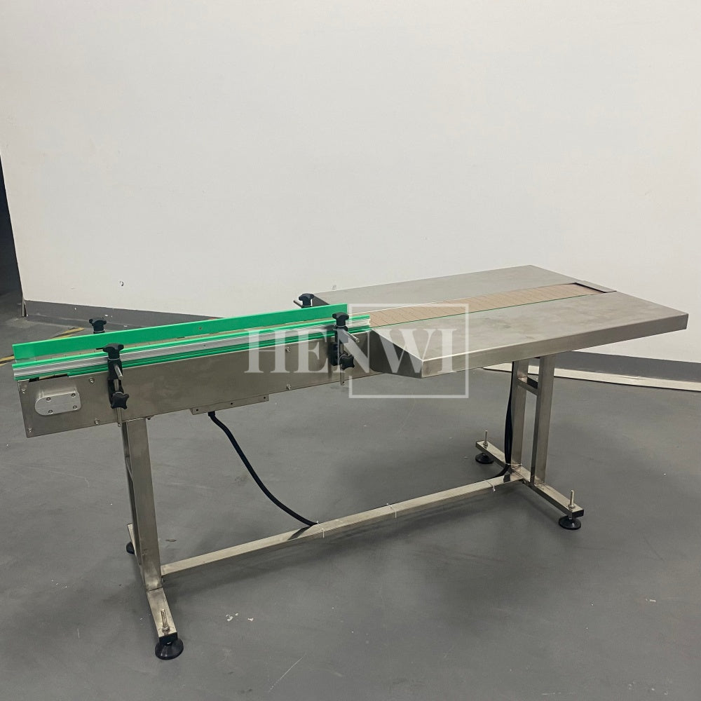 Henwi HWAM-2 Meters POM Belt Conveyor Collecting Table POM Chain Board Belt With SUS Operating Platform Conveying Equipment