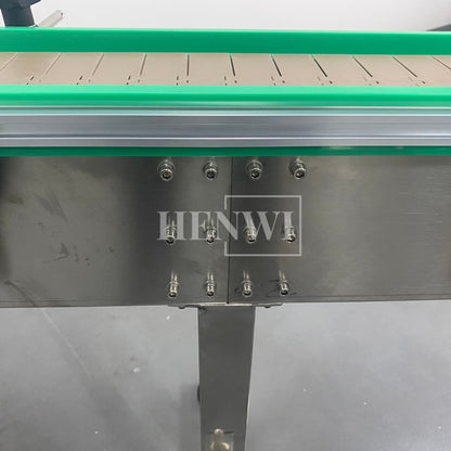 Henwi HWAM-3 Meters POM Belt Conveyor Collecting Table POM Chain Board Belt With SUS Operating Platform Conveying Equipment