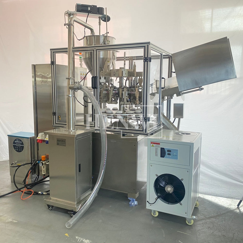 Máquina automática de llenado y sellado de tubos de plástico blando Henwi HWTM-HS Máquina de llenado y sellado de tubos PET y sellador térmico