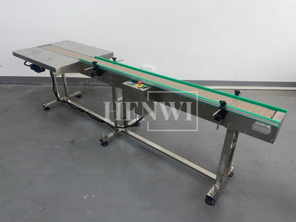 Henwi HWAM-3 Meters POM Belt Conveyor Collecting Table POM Chain Board Belt With SUS Operating Platform Conveying Equipment