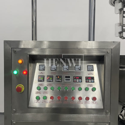 Tanque mezclador de calentamiento y homogeneización de emulsión al vacío con tapa de elevación hidráulica Henwi HWVM-FT-50L