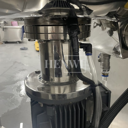 Tanque mezclador de calentamiento y homogeneización de emulsión al vacío con tapa de elevación hidráulica Henwi HWVM-FT-50L