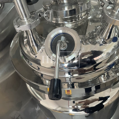 Tanque mezclador de calentamiento y homogeneización de emulsión al vacío con tapa de elevación hidráulica Henwi HWVM-FT-50L