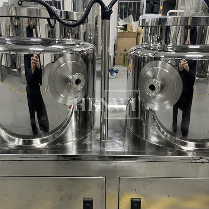 Tanque mezclador de calentamiento y homogeneización de emulsión al vacío con tapa de elevación hidráulica Henwi HWVM-FT-50L