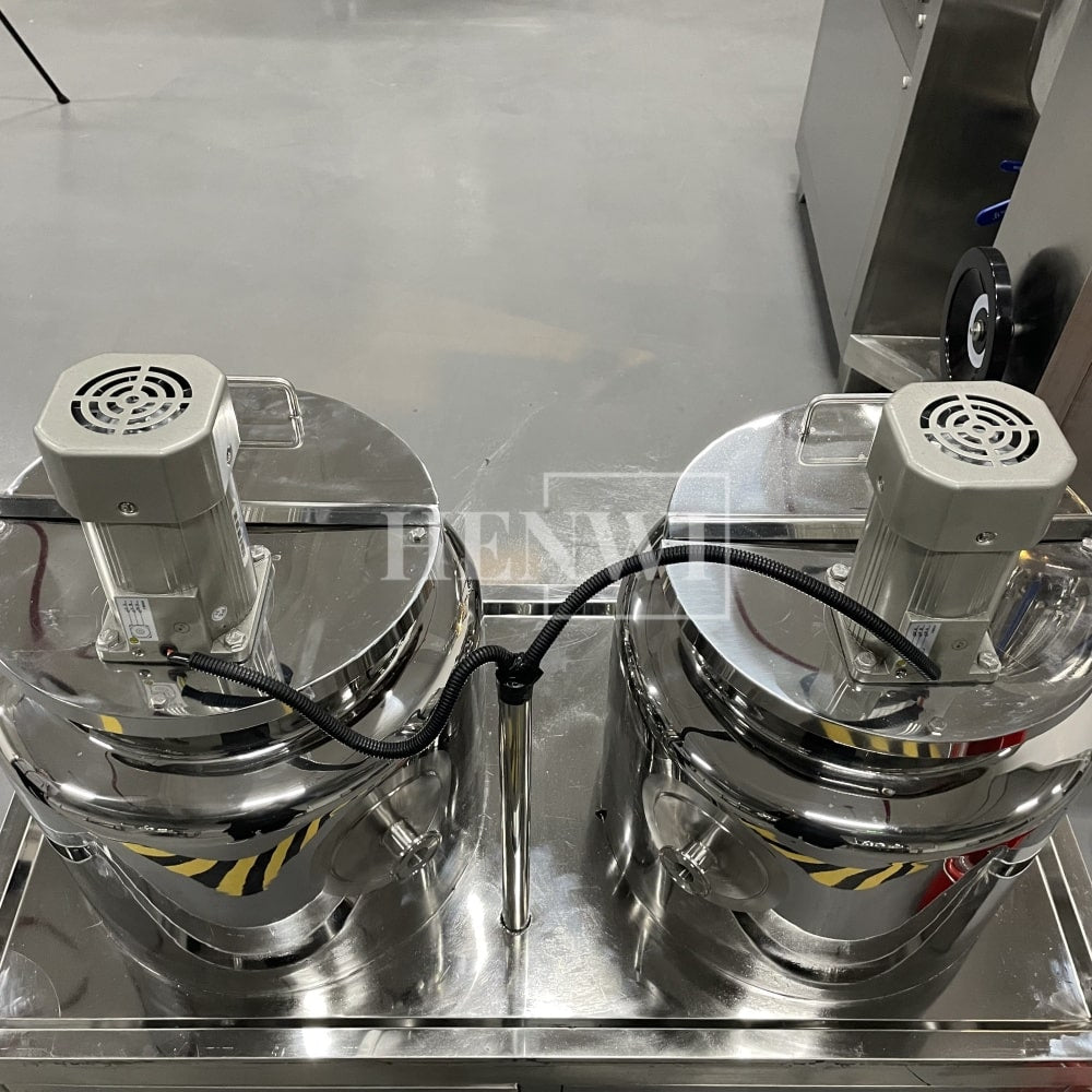 Tanque mezclador de calentamiento y homogeneización de emulsión al vacío con tapa de elevación hidráulica Henwi HWVM-FT-50L