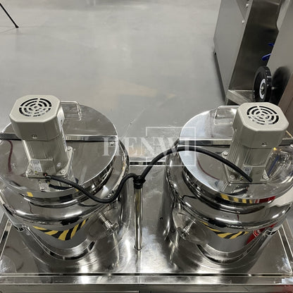 Tanque mezclador de calentamiento y homogeneización de emulsión al vacío con tapa de elevación hidráulica Henwi HWVM-FT-50L