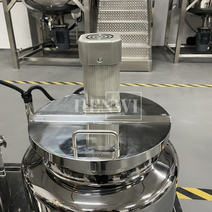 Tanque mezclador de calentamiento y homogeneización de emulsión al vacío con tapa de elevación hidráulica Henwi HWVM-FT-50L