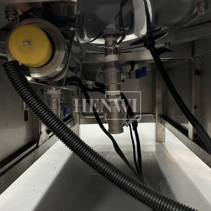Tanque mezclador de calentamiento y homogeneización de emulsión al vacío con tapa de elevación hidráulica Henwi HWVM-FT-50L