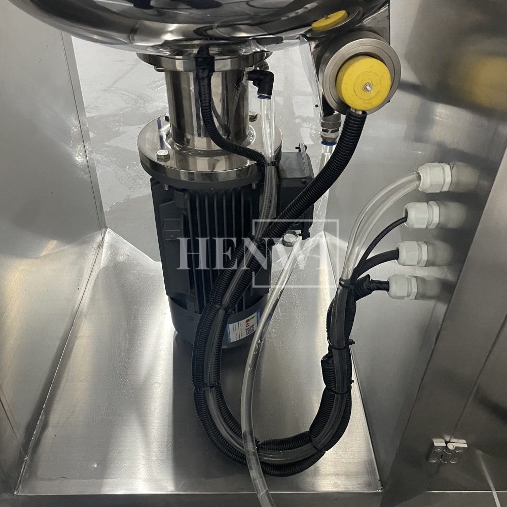 Tanque mezclador de calentamiento y homogeneización de emulsión al vacío con tapa de elevación hidráulica Henwi HWVM-FT-50L