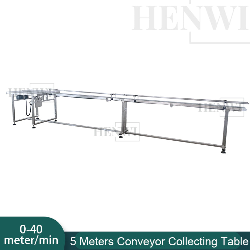 Henwi HWAM-5 Meters PVC Belt Conveyor Collecting Table Conveying Belt Transferring Equipment With SUS Operating Collecting Platform Table