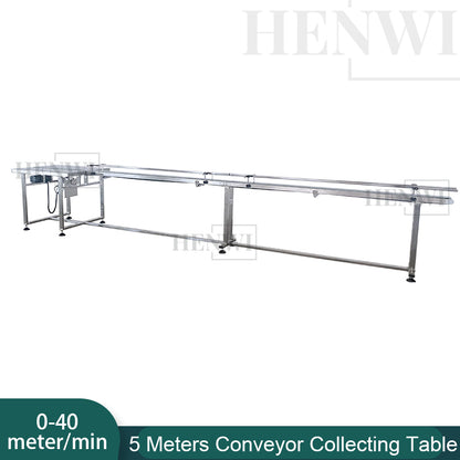 Henwi HWAM-5 Meters PVC Belt Conveyor Collecting Table Conveying Belt Transferring Equipment With SUS Operating Collecting Platform Table