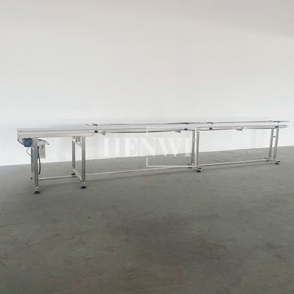 Henwi HWAM-5 Meters PVC Belt Conveyor Collecting Table Conveying Belt Transferring Equipment With SUS Operating Collecting Platform Table