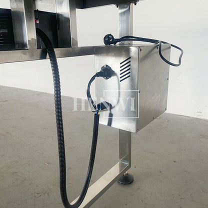 Henwi HWAM-5 Meters PVC Belt Conveyor Collecting Table Conveying Belt Transferring Equipment With SUS Operating Collecting Platform Table