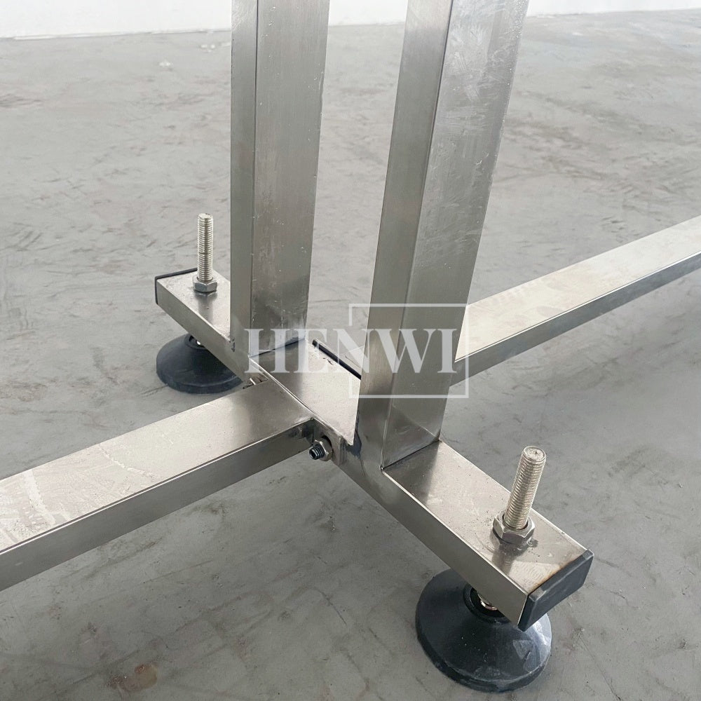 Henwi HWAM-5 Meters PVC Belt Conveyor Collecting Table Conveying Belt Transferring Equipment With SUS Operating Collecting Platform Table