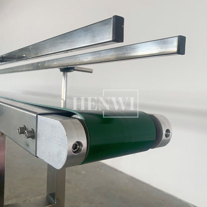 Henwi HWAM-5 Meters PVC Belt Conveyor Collecting Table Conveying Belt Transferring Equipment With SUS Operating Collecting Platform Table