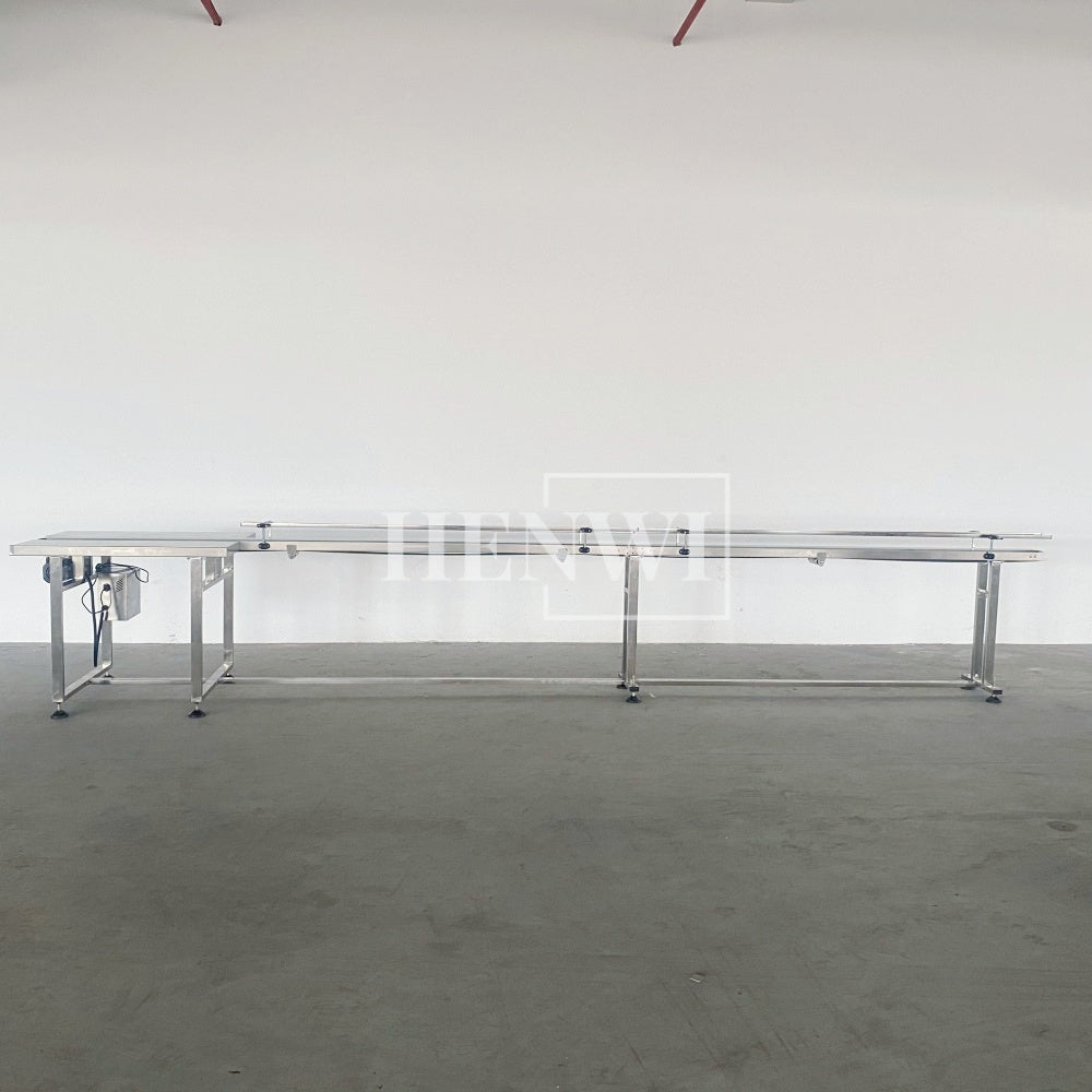 Henwi HWAM-5 Meters PVC Belt Conveyor Collecting Table Conveying Belt Transferring Equipment With SUS Operating Collecting Platform Table