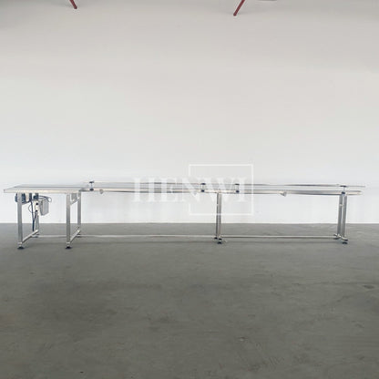 Henwi HWAM-5 Meters PVC Belt Conveyor Collecting Table Conveying Belt Transferring Equipment With SUS Operating Collecting Platform Table