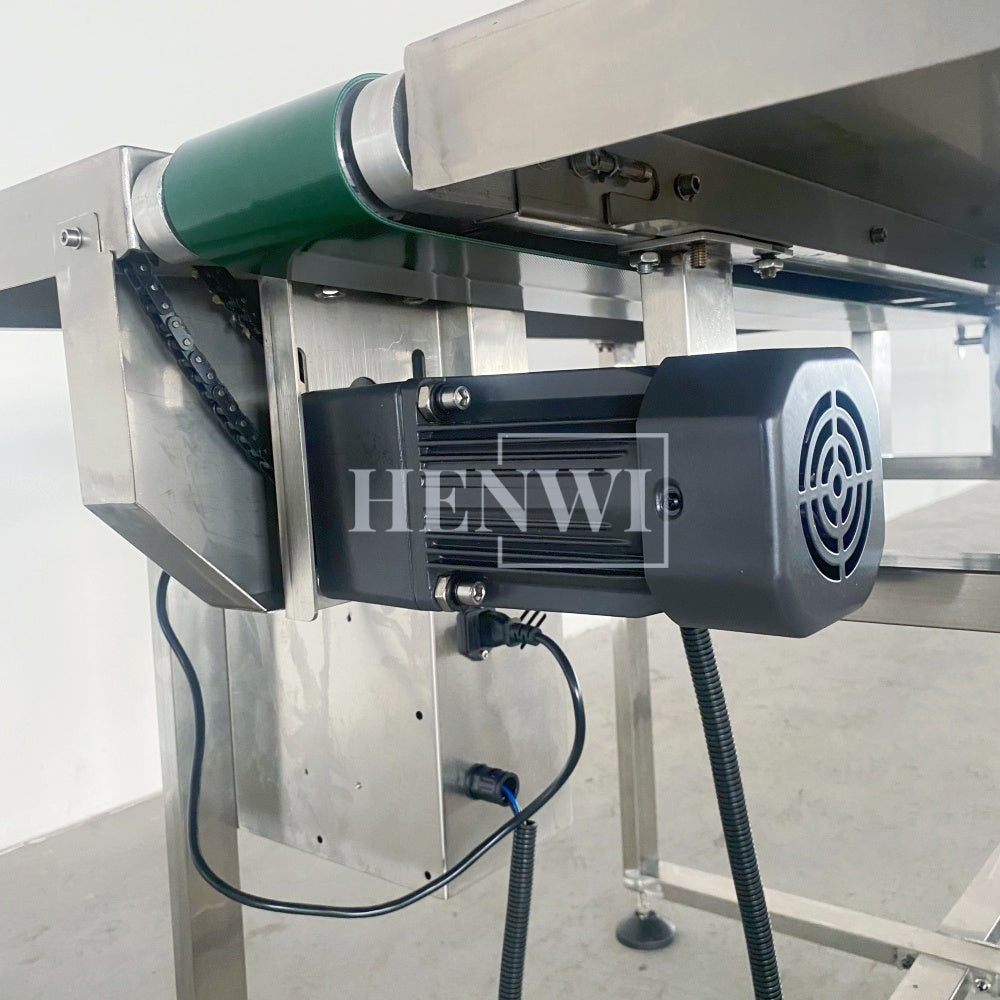 Henwi HWAM-5 Meters PVC Belt Conveyor Collecting Table Conveying Belt Transferring Equipment With SUS Operating Collecting Platform Table