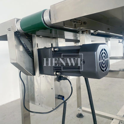 Henwi HWAM-5 Meters PVC Belt Conveyor Collecting Table Conveying Belt Transferring Equipment With SUS Operating Collecting Platform Table