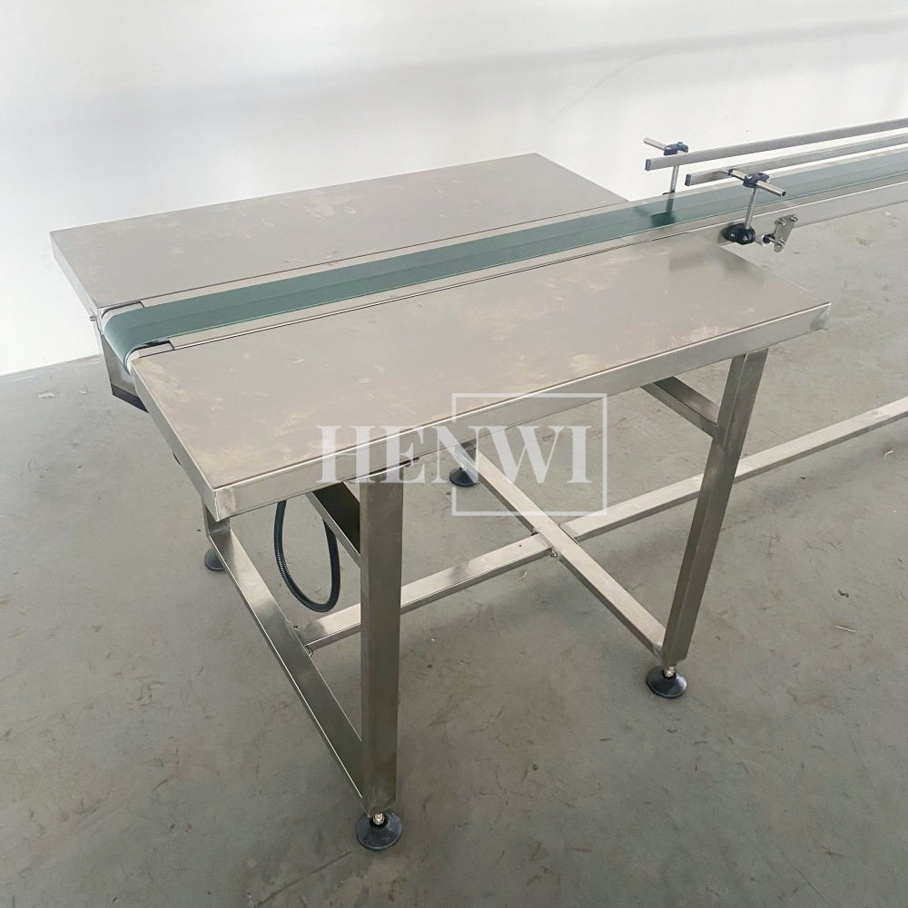Henwi HWAM-5 Meters PVC Belt Conveyor Collecting Table Conveying Belt Transferring Equipment With SUS Operating Collecting Platform Table