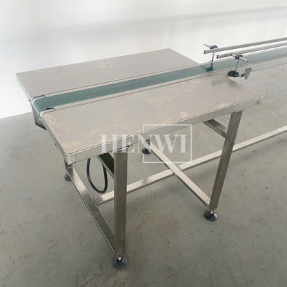 Henwi HWAM-5 Meters PVC Belt Conveyor Collecting Table Conveying Belt Transferring Equipment With SUS Operating Collecting Platform Table