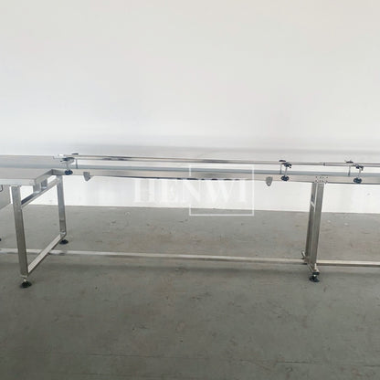 Henwi HWAM-5 Meters PVC Belt Conveyor Collecting Table Conveying Belt Transferring Equipment With SUS Operating Collecting Platform Table