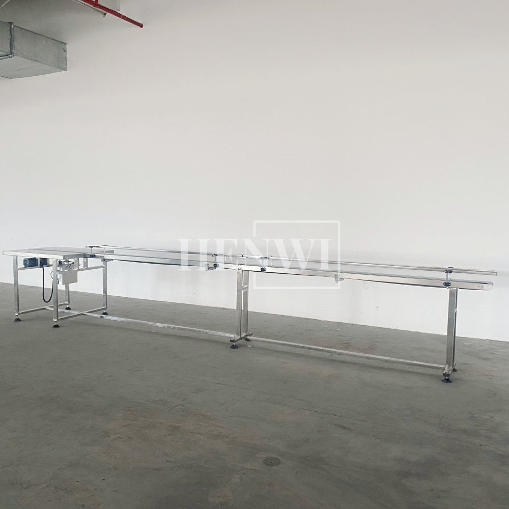 Henwi HWAM-5 Meters PVC Belt Conveyor Collecting Table Conveying Belt Transferring Equipment With SUS Operating Collecting Platform Table
