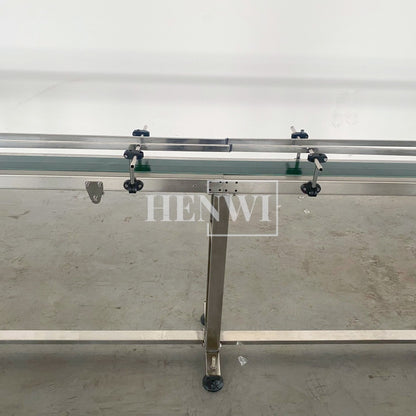 Henwi HWAM-5 Meters PVC Belt Conveyor Collecting Table Conveying Belt Transferring Equipment With SUS Operating Collecting Platform Table