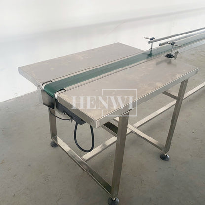 Henwi HWAM-5 Meters PVC Belt Conveyor Collecting Table Conveying Belt Transferring Equipment With SUS Operating Collecting Platform Table