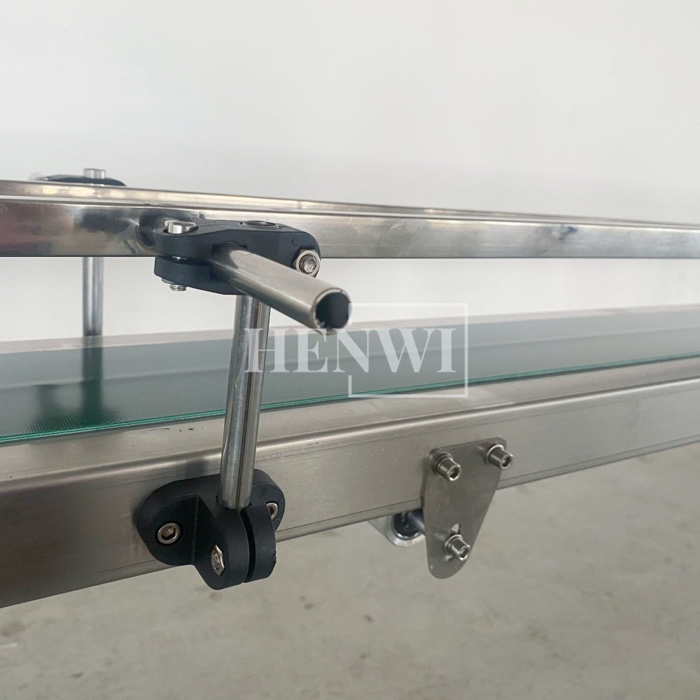 Henwi HWAM-5 Meters PVC Belt Conveyor Collecting Table Conveying Belt Transferring Equipment With SUS Operating Collecting Platform Table