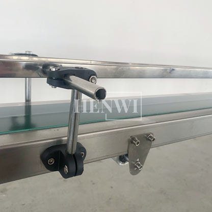 Henwi HWAM-5 Meters PVC Belt Conveyor Collecting Table Conveying Belt Transferring Equipment With SUS Operating Collecting Platform Table