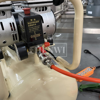 Henwi HWAM-1.1KW Mobile Air Compressor Silent 2HP Paint Sprayer Oilless Dental Industrial Motor Pump Mini Piston Oil Free Air Compressor