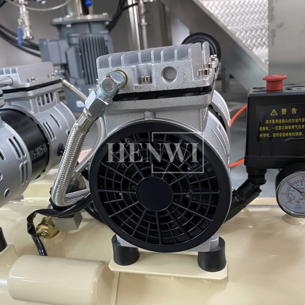 Henwi HWAM-1.1KW Mobile Air Compressor Silent 2HP Paint Sprayer Oilless Dental Industrial Motor Pump Mini Piston Oil Free Air Compressor