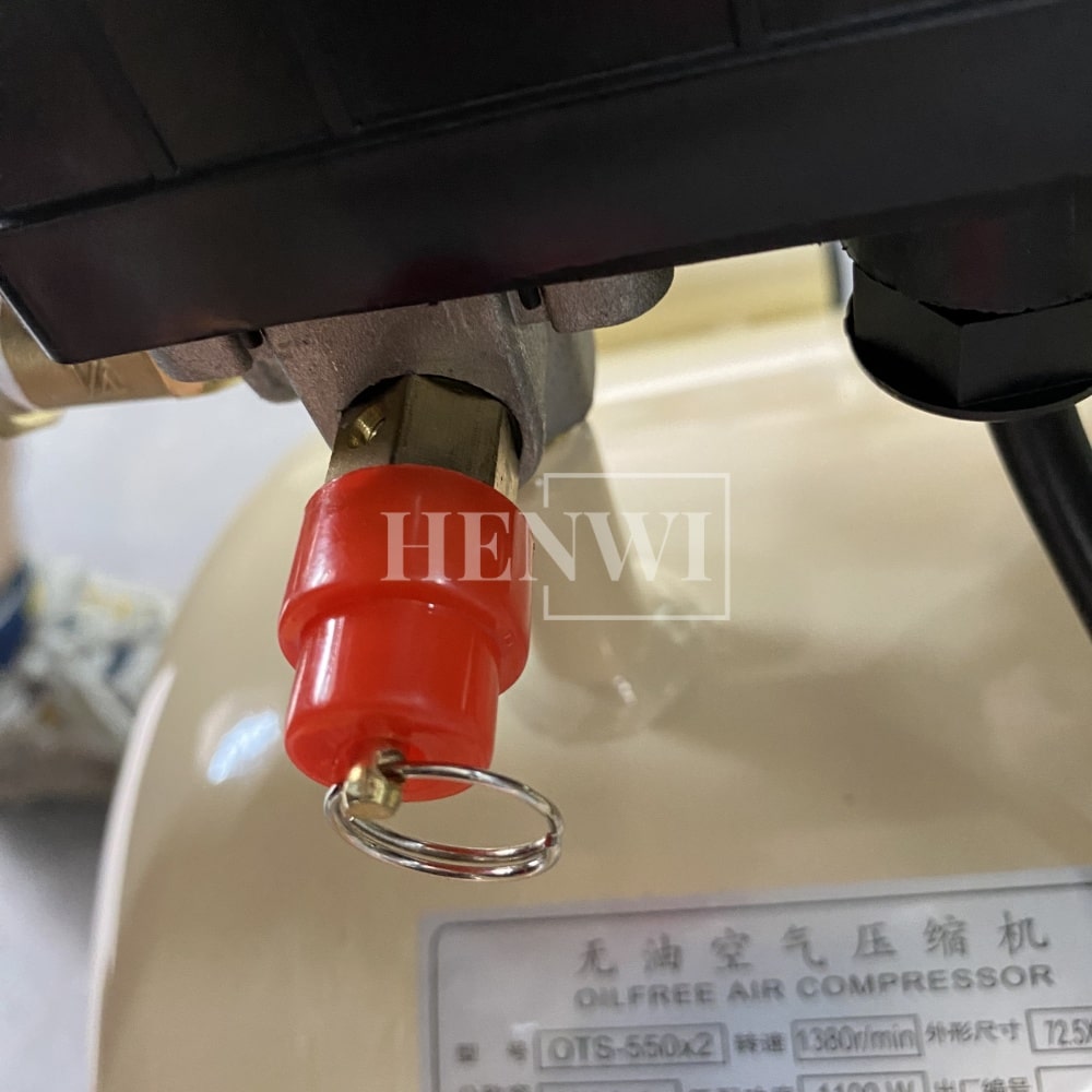 Henwi HWAM-1.1KW Mobile Air Compressor Silent 2HP Paint Sprayer Oilless Dental Industrial Motor Pump Mini Piston Oil Free Air Compressor