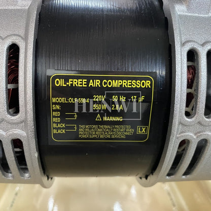 Henwi HWAM-1.1KW Mobile Air Compressor Silent 2HP Paint Sprayer Oilless Dental Industrial Motor Pump Mini Piston Oil Free Air Compressor