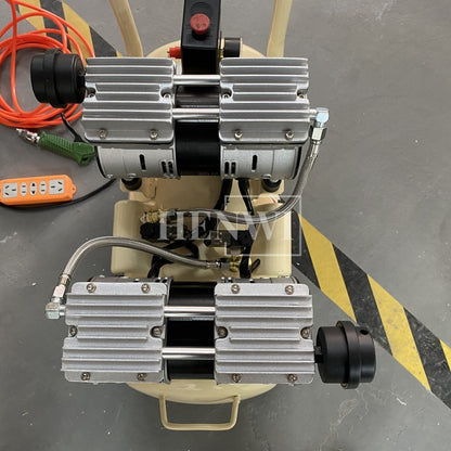 Henwi HWAM-1.1KW Mobile Air Compressor Silent 2HP Paint Sprayer Oilless Dental Industrial Motor Pump Mini Piston Oil Free Air Compressor
