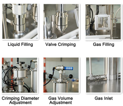 Henwi HWAM-3 in 1 Semi Automatic Aerosol Filler Sealer Packer Aerosol Spray Aluminum Can Filling Crimping Machine
