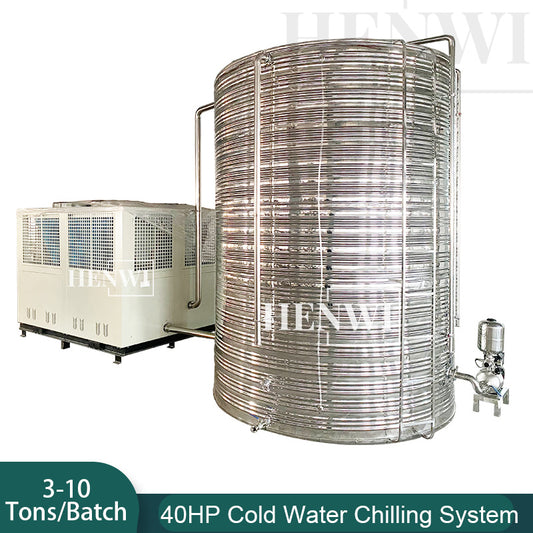 Henwi HWAM-40HP Cold Water Freezing Cooling Machine With 10 Tons Water Storage Tank Water Chiller Refrigerator Machine