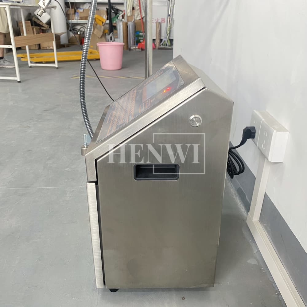 Henwi HWAM-A470 Ink Printing Coding Machine Industrial Nozzle Automatic Inkjet Printer for Eggs Bottle Carton Pouch Date Expiry Digital