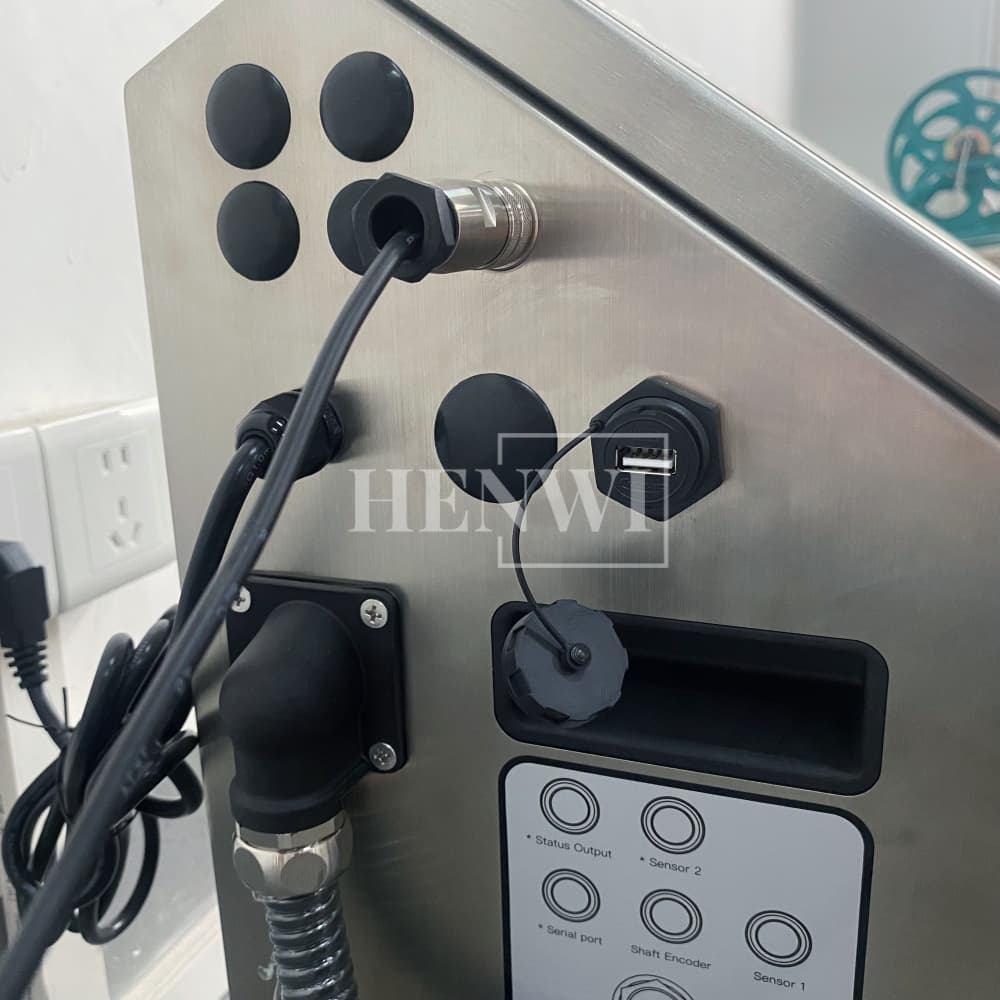 Henwi HWAM-A470 Ink Printing Coding Machine Industrial Nozzle Automatic Inkjet Printer for Eggs Bottle Carton Pouch Date Expiry Digital